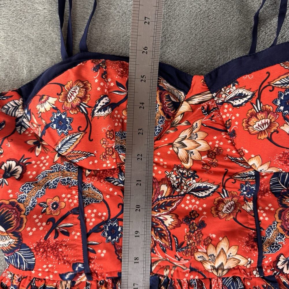 b.o.g. collective women's L red floral padded cup sundress smocked back NWOT - Picture 10 of 11